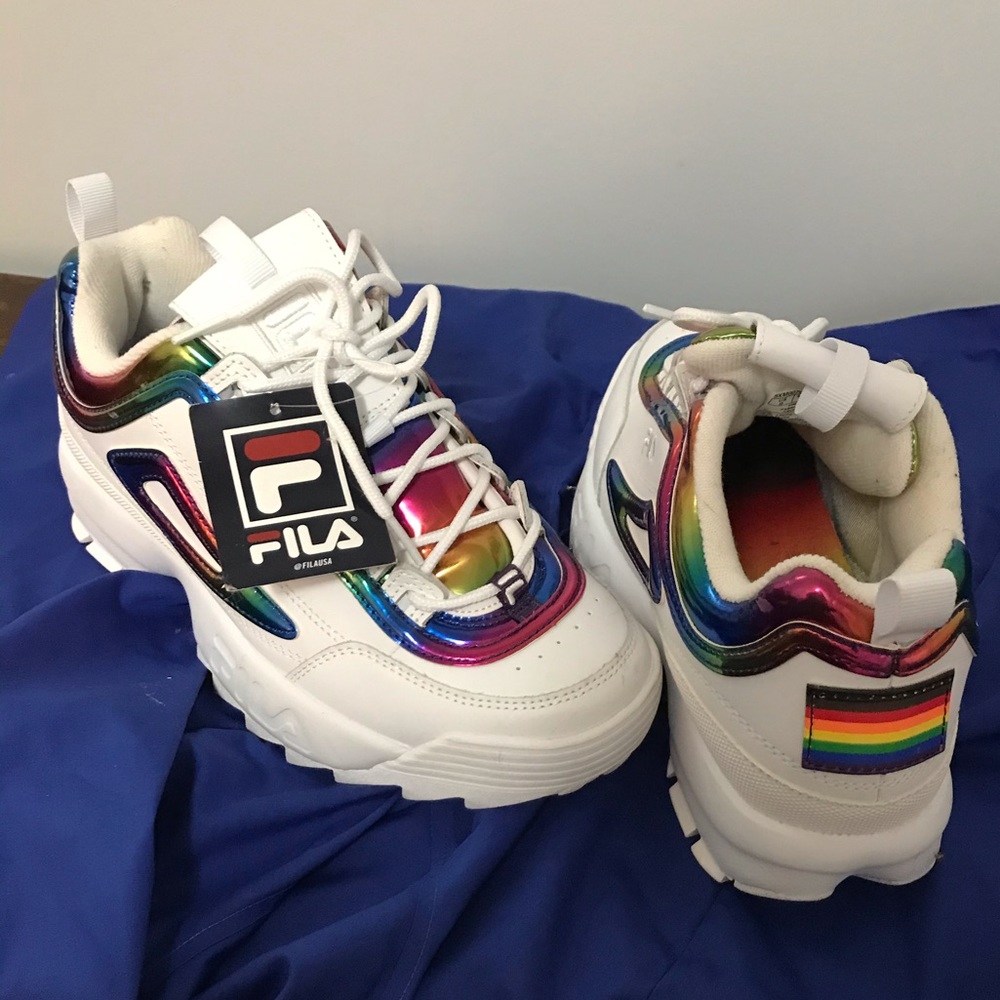 FILA LE Disruptor Sneaker #GayPride W Sz 9 NWT